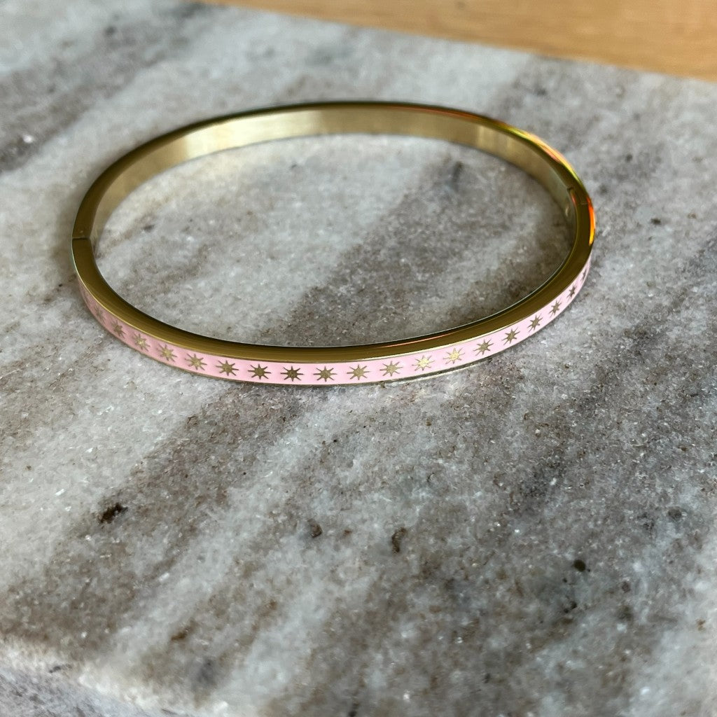 Armband Dion goud - roze & rood & wit