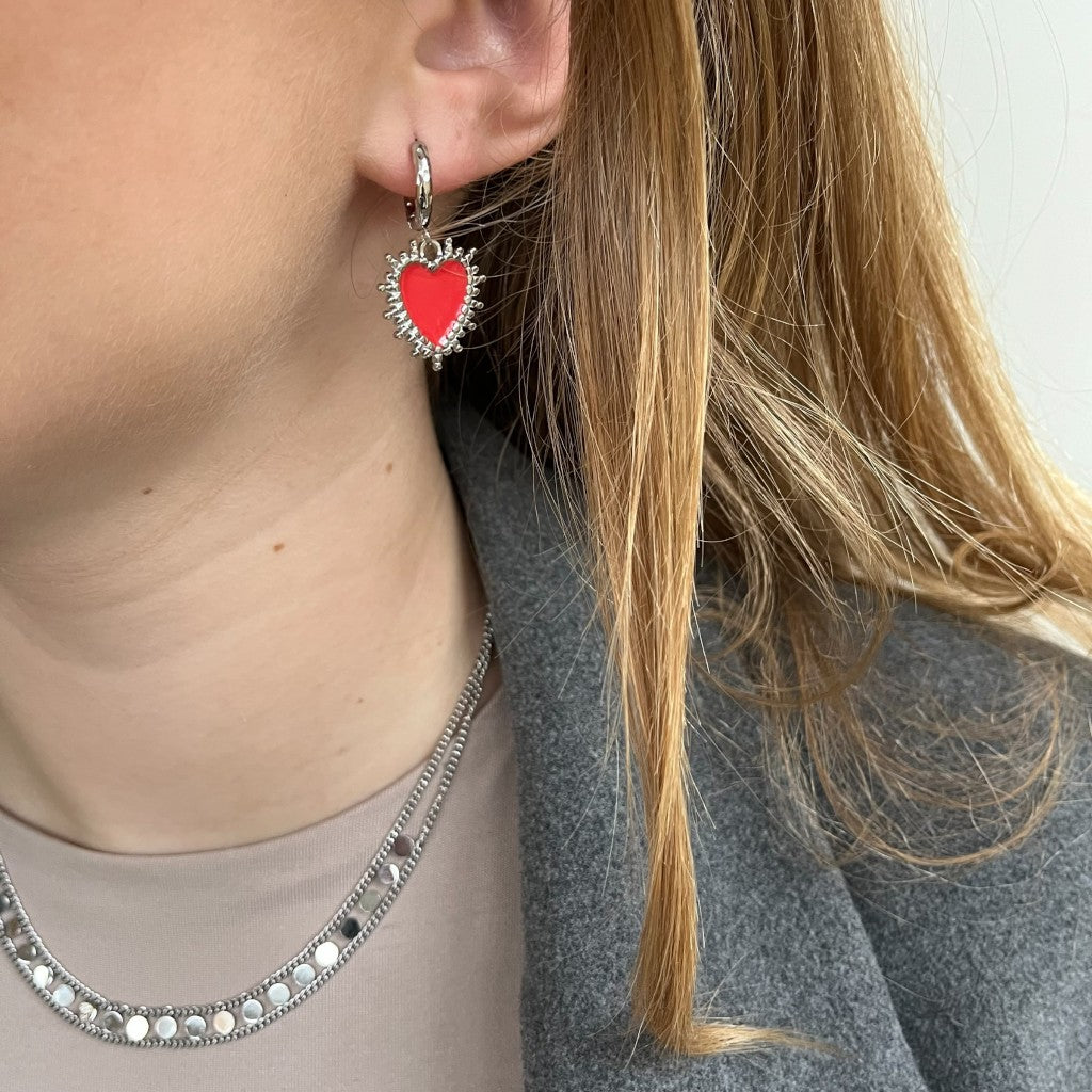 Oorbel Brigit - zilver & goud (rood) & goud (roze)