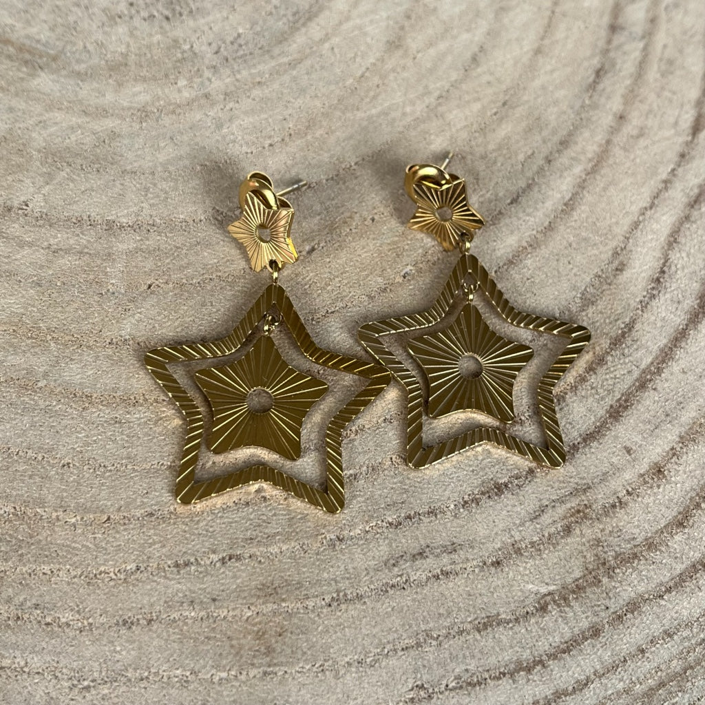 Oorbel Tess - zilver & goud