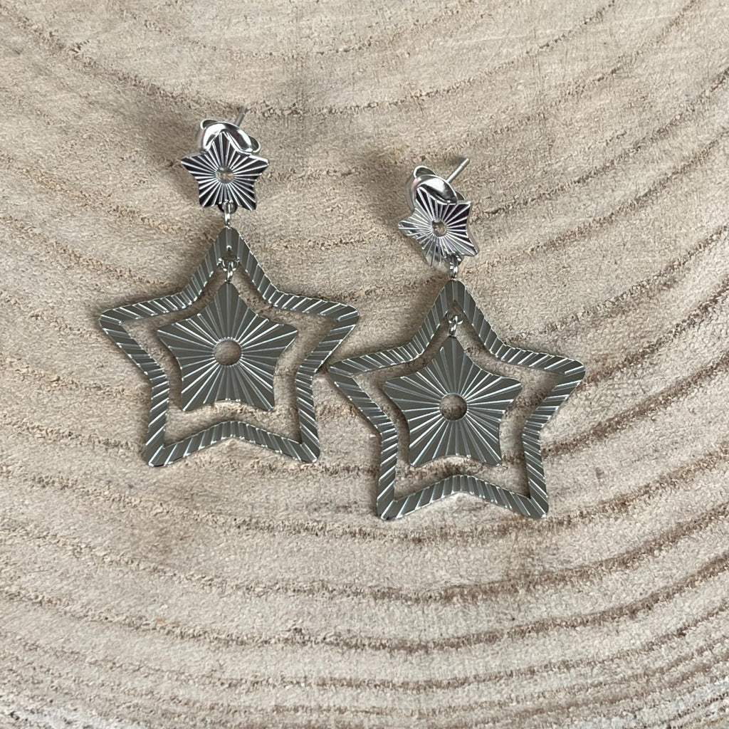 Oorbel Tess - zilver & goud