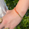 Armband Babs goud - groen & roze & blauw & oranje