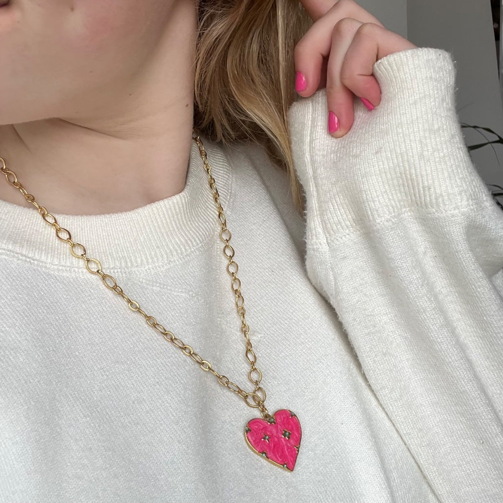 Ketting Novi goud - blauw & paars & roze