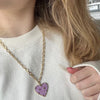 Ketting Novi goud - blauw & paars & roze