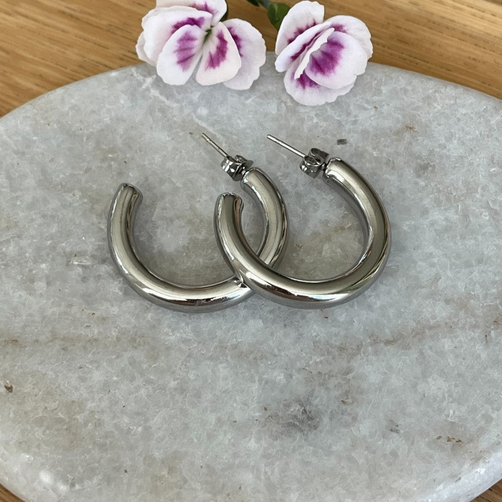 Oorbel Bila - zilver