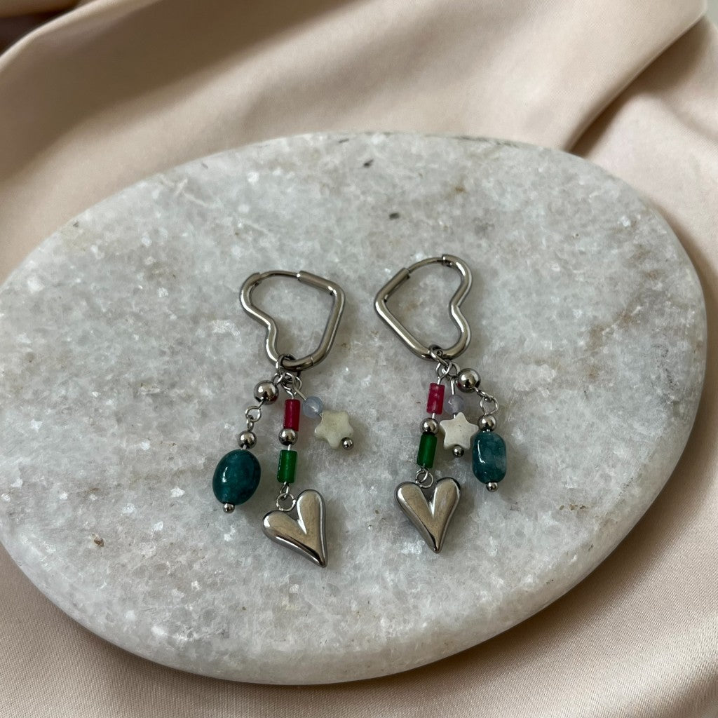 Oorbel Aïda - goud & zilver