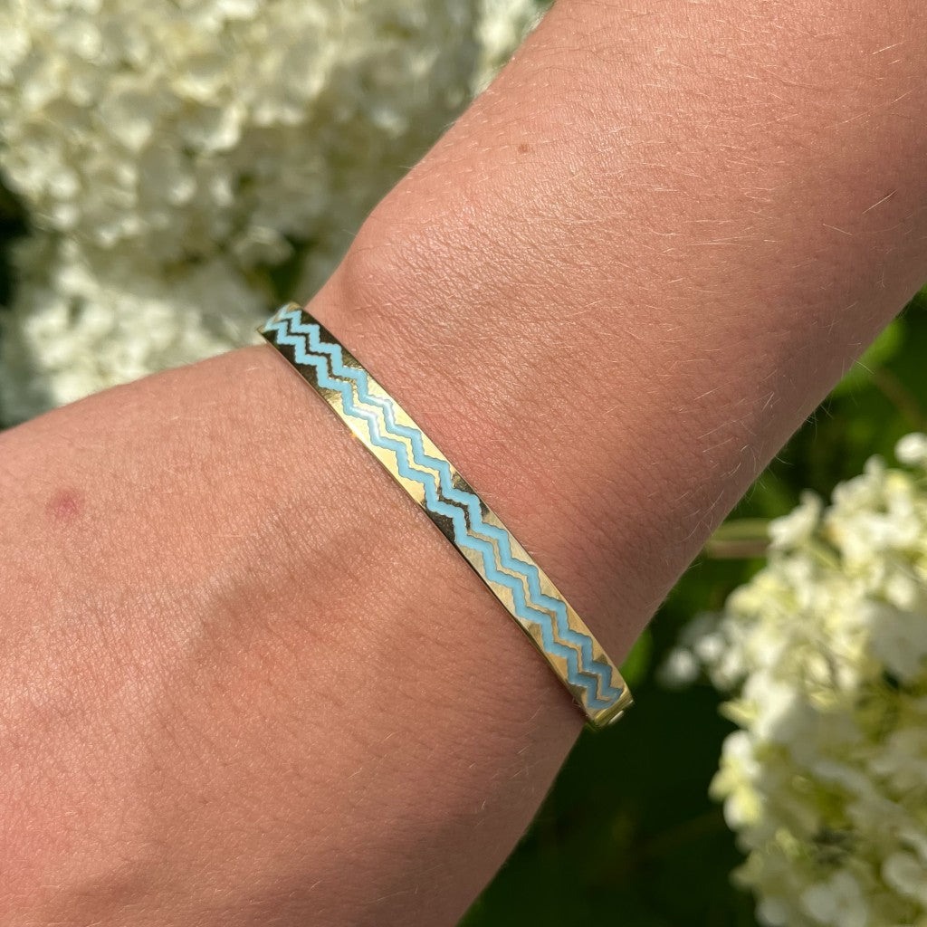 Armband Pien goud - paars & roze & blauw