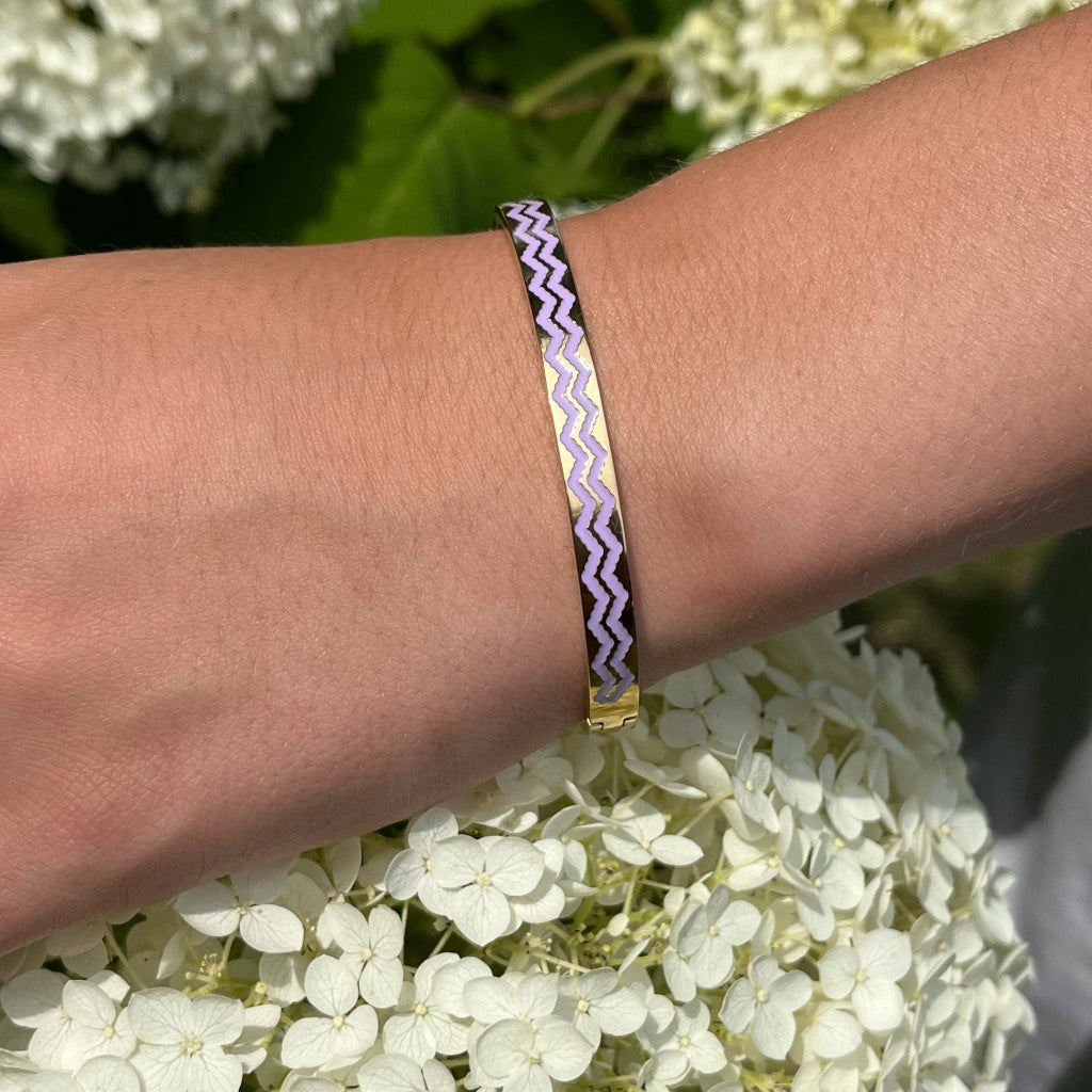 Armband Pien goud - paars & roze & blauw