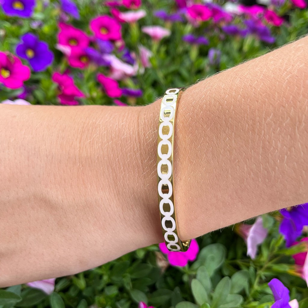 Armband Nanda goud - wit & blauw