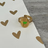 Ring Isabella goud - rood & roze & groen