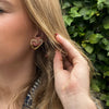 Oorbel Mirella goud - roze & wit