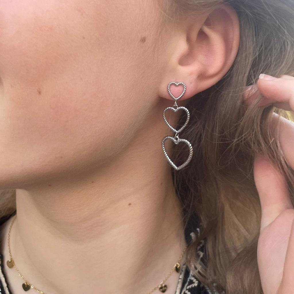Oorbel Sara - zilver & goud