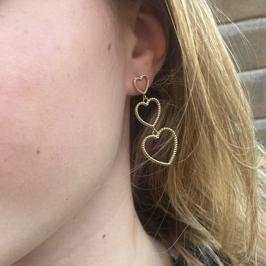 Oorbel Sara - zilver & goud