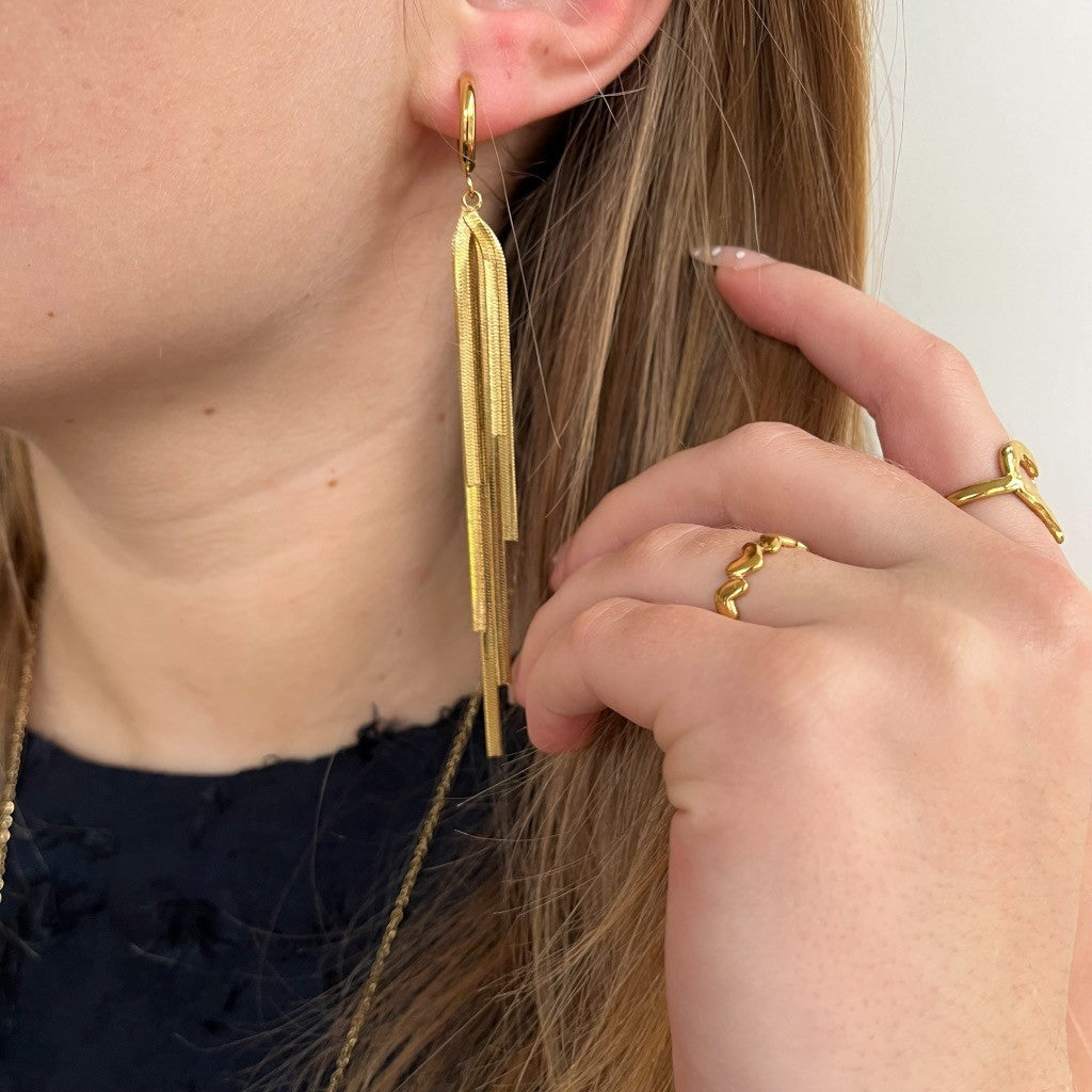 Oorbel Charlie - goud & zilver