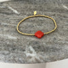 Armband Jane goud - groen & fuchsia & oranje