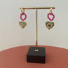 Oorbel Fleurtje - zilver &  goud (oranje) & goud (roze)