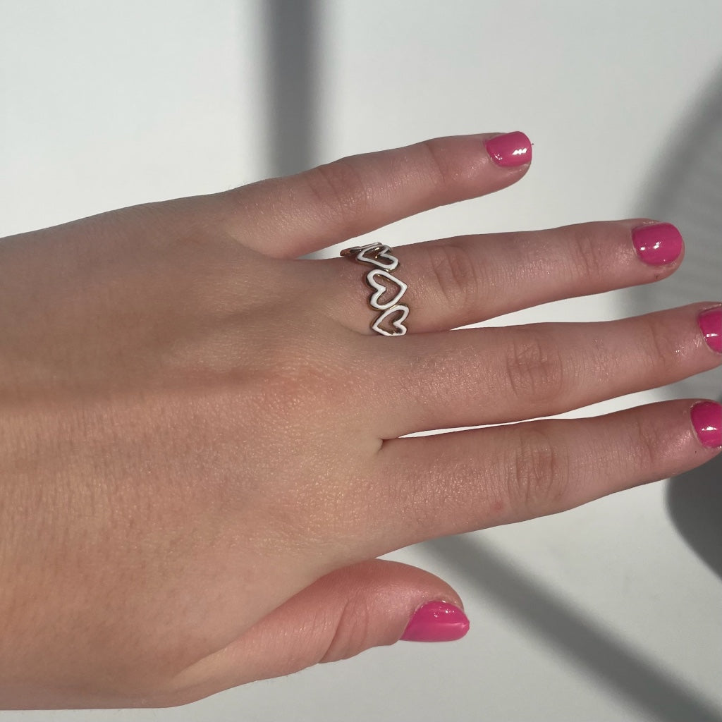 Ring Lonneke goud - zwart & wit