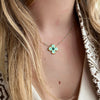 Ketting Joany goud - oranje & wit & turquoise