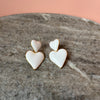 Oorbel Silke - rood & wit & roze & goud