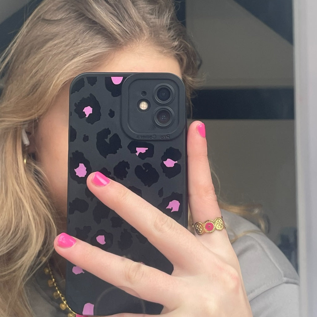 Ring Gwenn goud - roze & groen