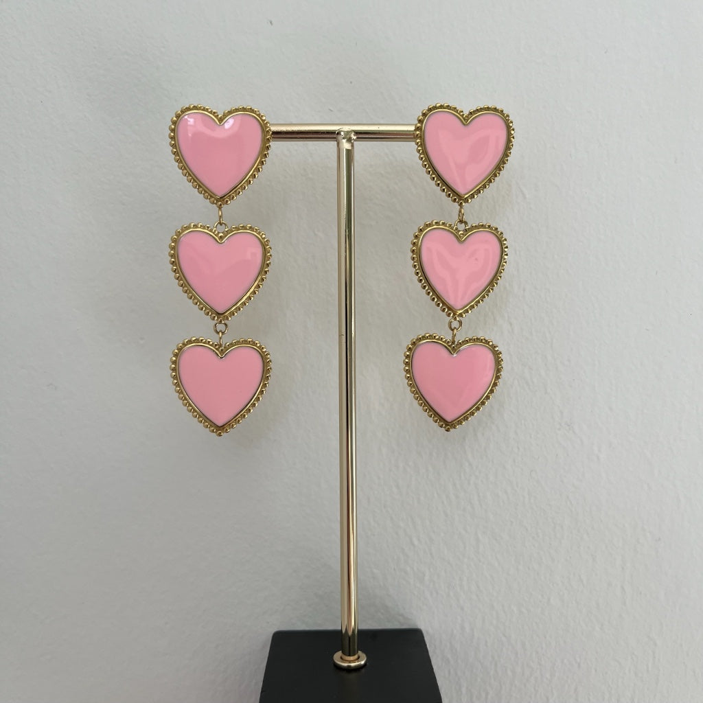 Oorbel Pleun - beige & roze