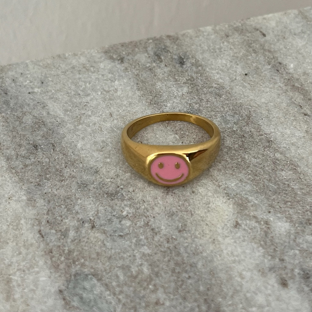 Ring Jasmin goud - wit & roze